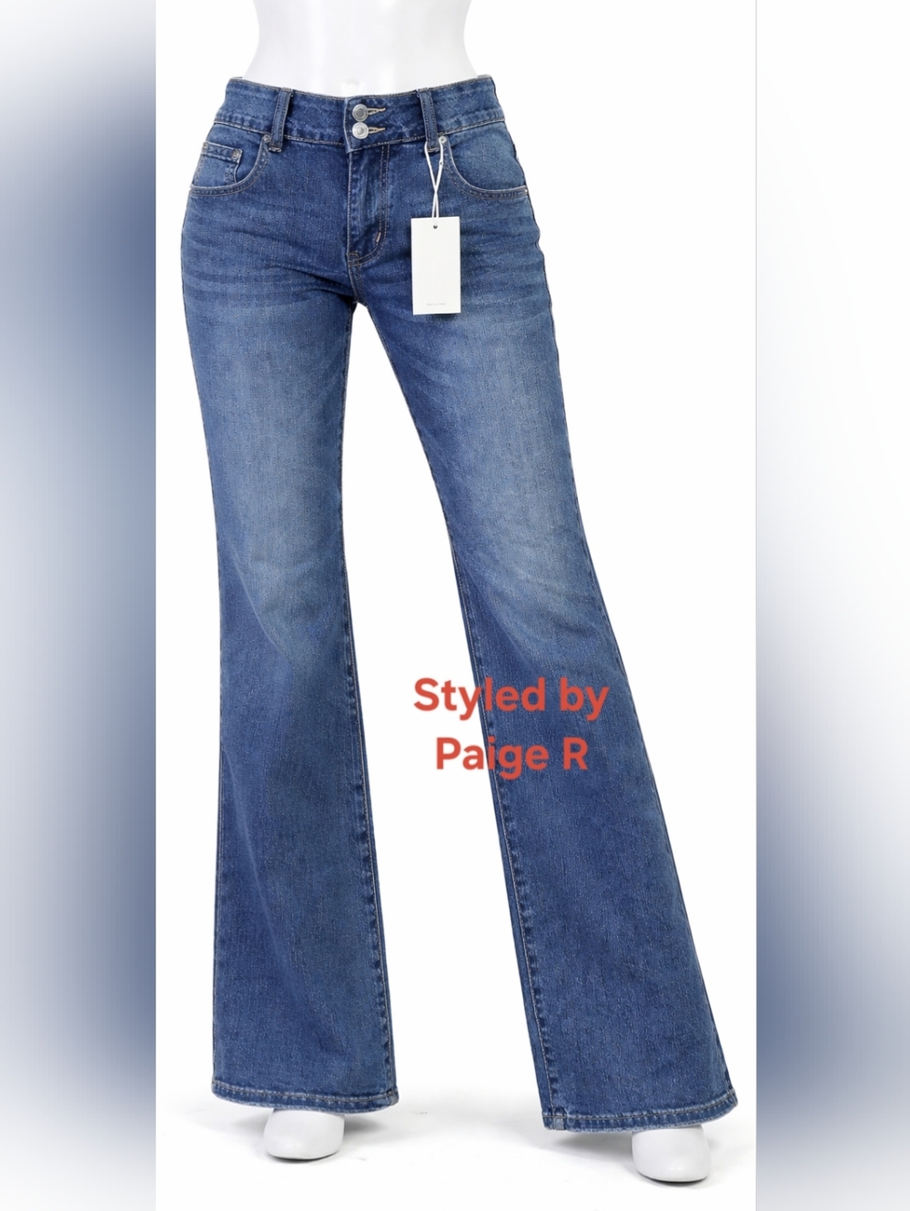 ❤️NWT FLAMINGALS Mid Rise Medium Wash Bootcut Stretch Denim Jeans M 6 8